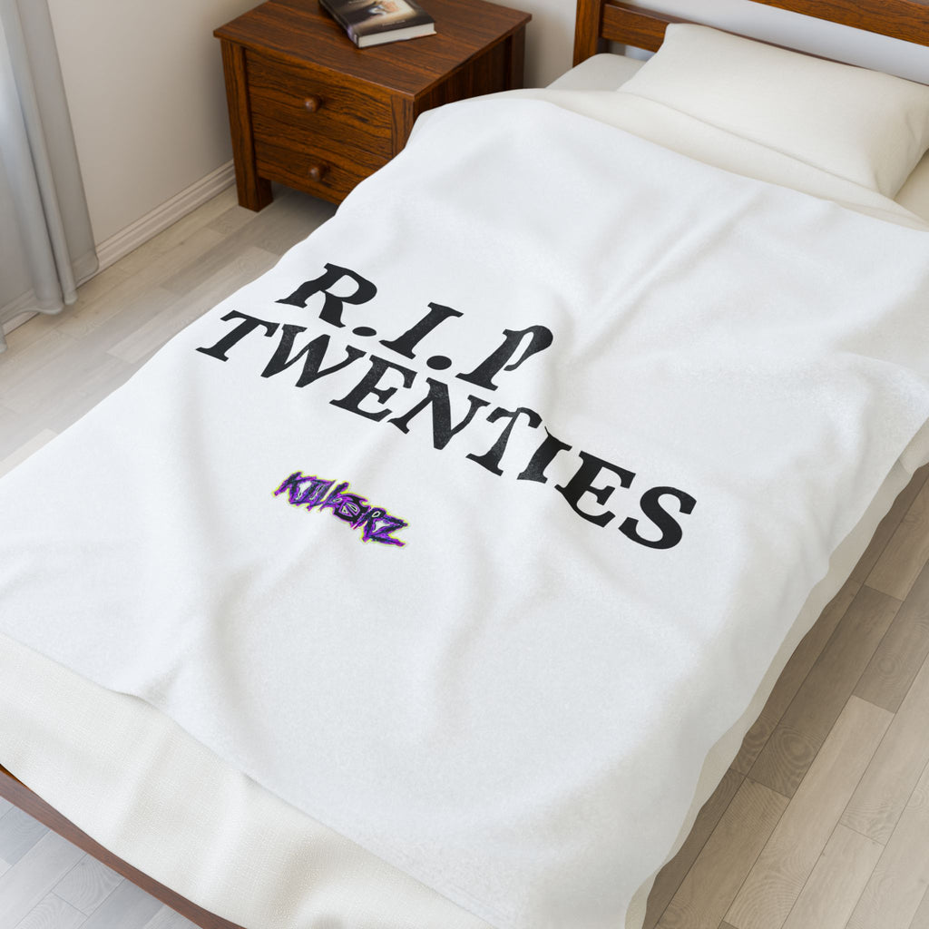 Funny Plush Blanket, Kill3rz Rip Twenties Design, Cozy Velvet Throw, Unique Home Decor, Soft Bedspread, Comfy Sofa Cover, Cool Room Accent,