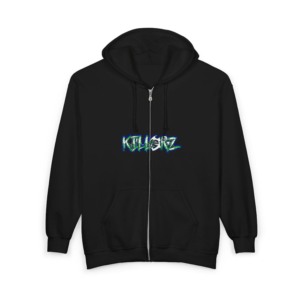 KILLERZ colorful Unisex Heavy Blend Full Zip Hooded Sweatshirt, Casual Streetwear, Gift for Teens, Urban Fashion, Cool Outfit