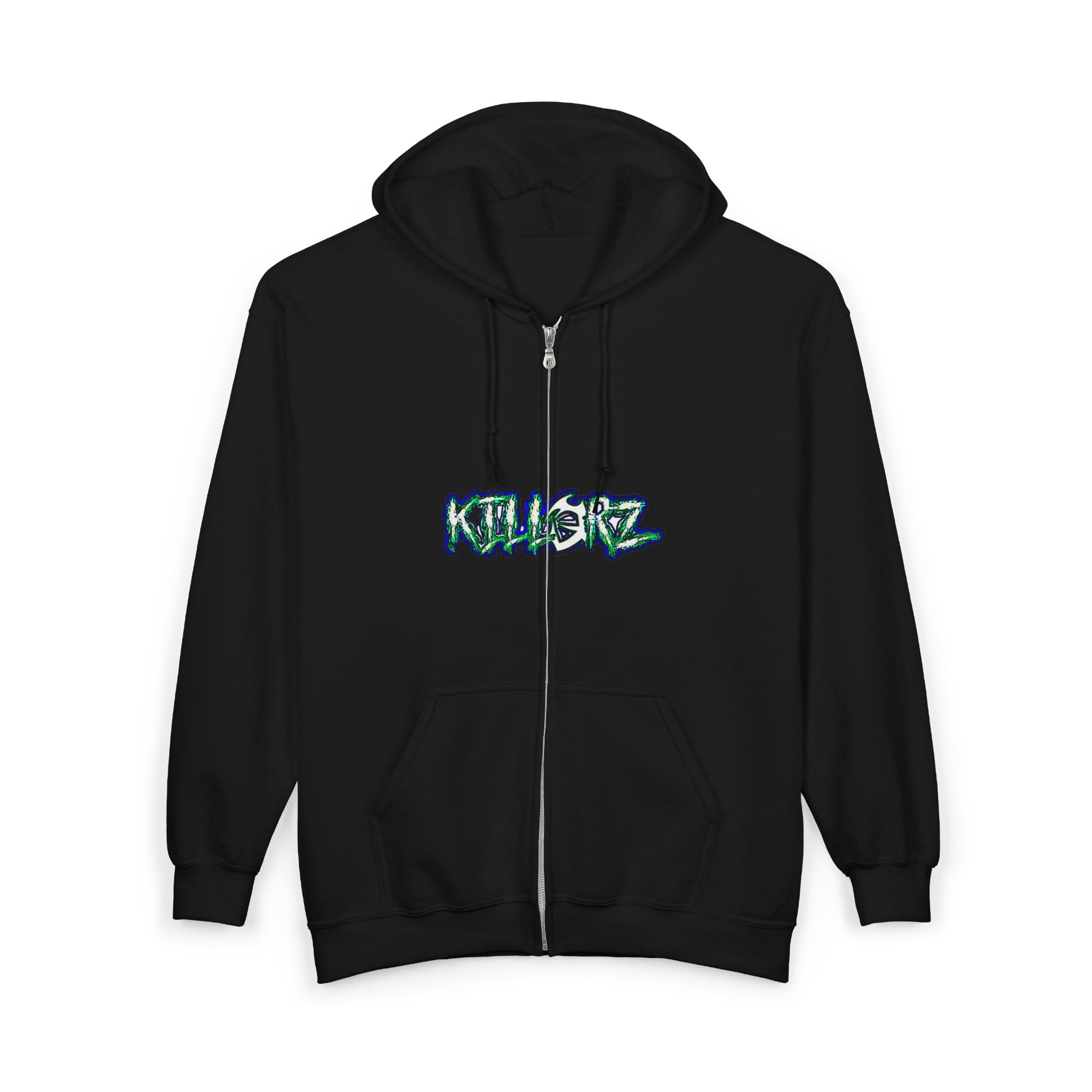 KILLERZ colorful Unisex Heavy Blend Full Zip Hooded Sweatshirt, Casual Streetwear, Gift for Teens, Urban Fashion, Cool Outfit